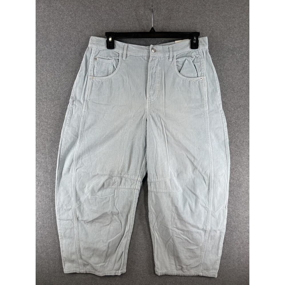 Free People We The Free Good Luck Barrel Corduroy Jeans Size 32 Blue
